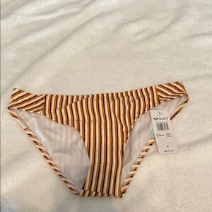 Roxy Orange and White Striped Bikini Bottom